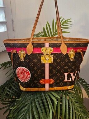 Louis Vuitton Neverfull MM Summer Trunks Neo Collection Tote 💖 w/COA